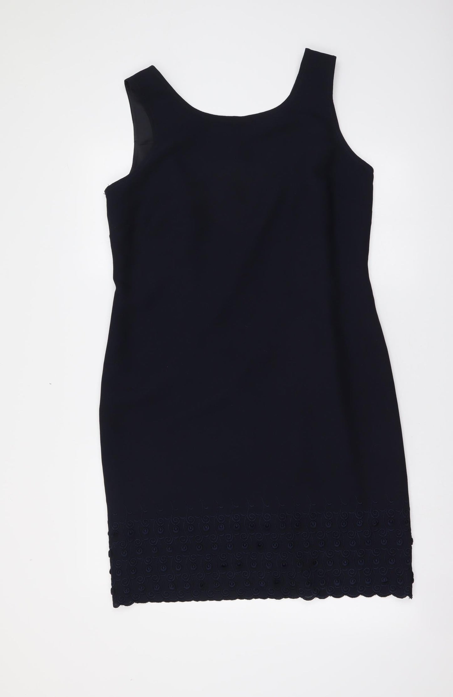 Hamells Womens Blue Polyester Tank Dress Size 14 Round Neck Zip