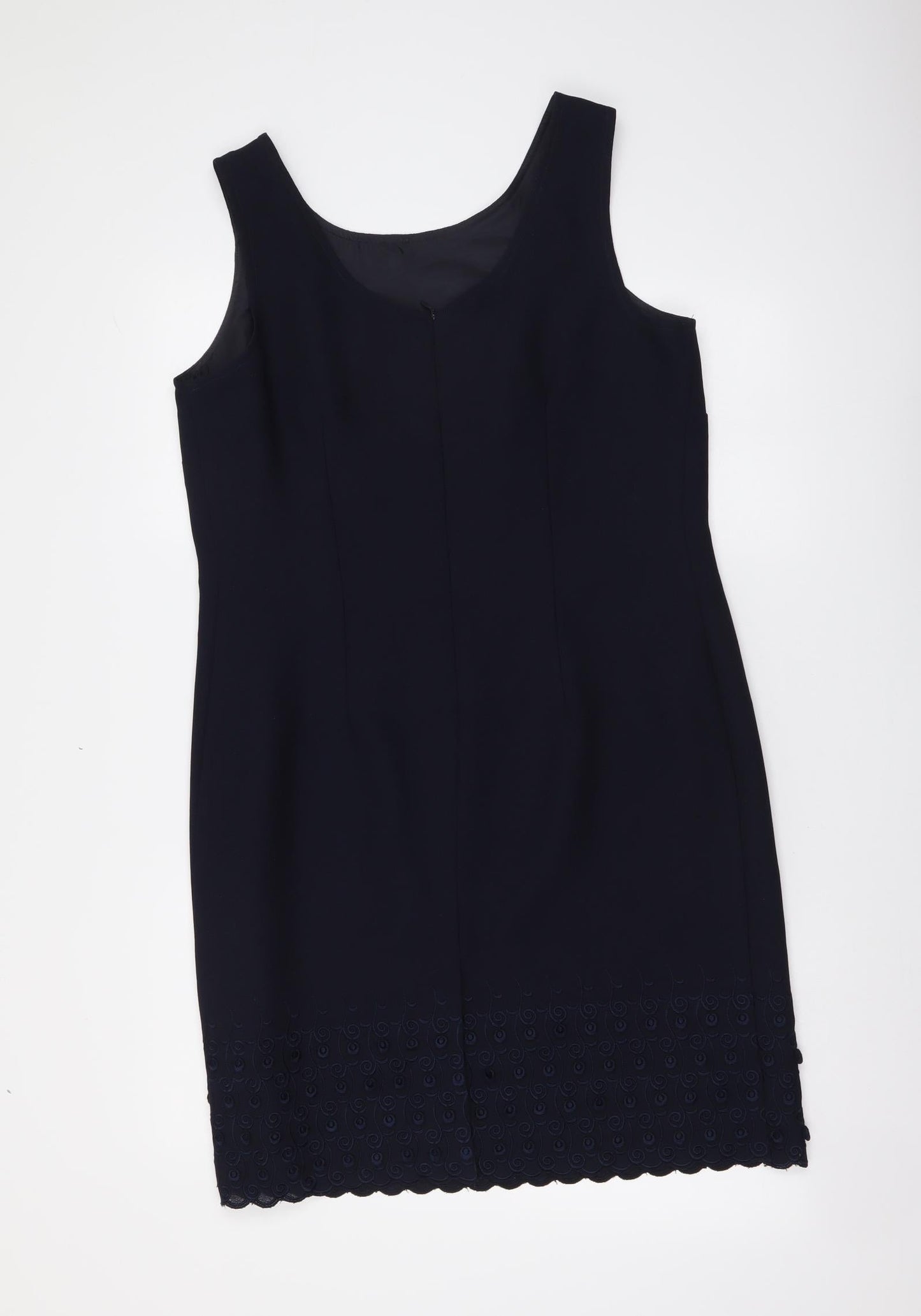 Hamells Womens Blue Polyester Tank Dress Size 14 Round Neck Zip