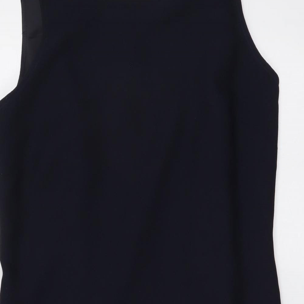 Hamells Womens Blue Polyester Tank Dress Size 14 Round Neck Zip