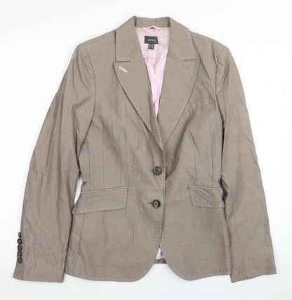 Mexx Womens Beige Cotton Jacket Suit Jacket Size 12 - Shoulder Pads
