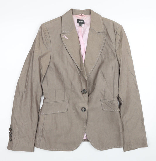 Mexx Womens Beige Cotton Jacket Suit Jacket Size 12 - Shoulder Pads