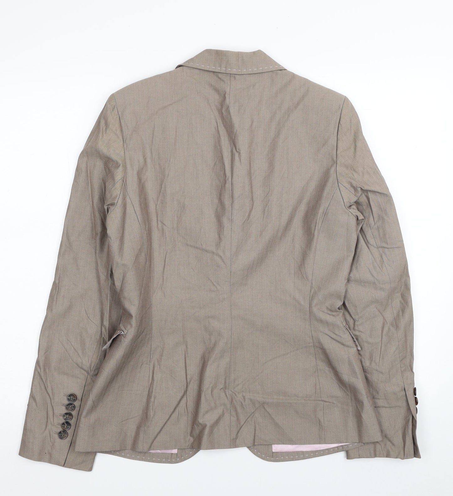 Mexx Womens Beige Cotton Jacket Suit Jacket Size 12 - Shoulder Pads