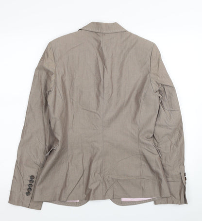 Mexx Womens Beige Cotton Jacket Suit Jacket Size 12 - Shoulder Pads