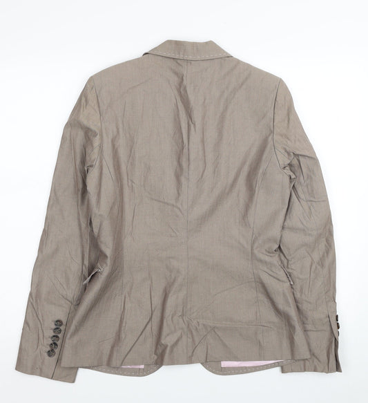 Mexx Womens Beige Cotton Jacket Suit Jacket Size 12 - Shoulder Pads