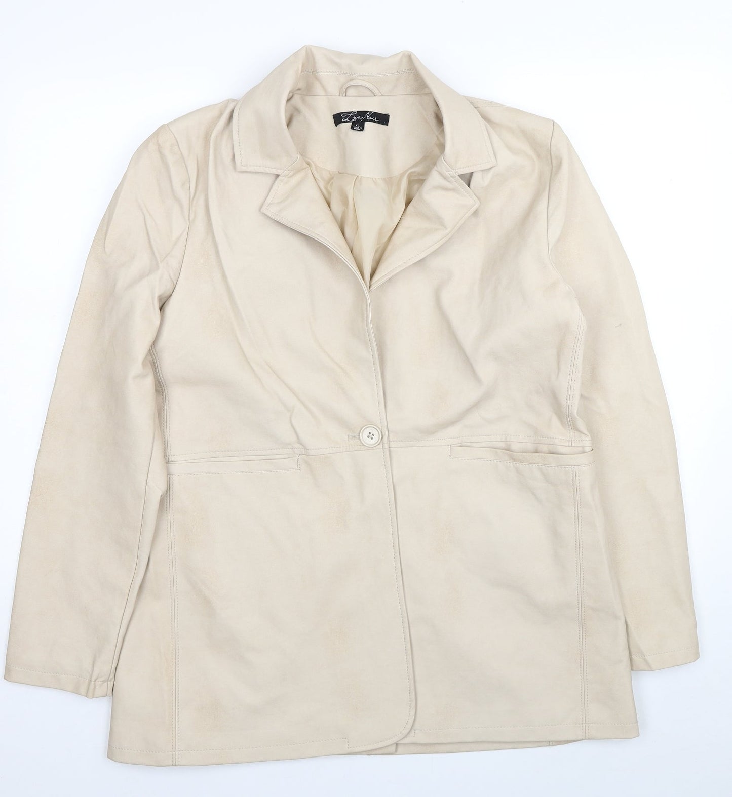 Lys Noir Womens Beige Overcoat Jacket Size XL Buckle