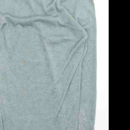 Morgan Womens Silver Roll Neck Acrylic Pullover Jumper Size XS