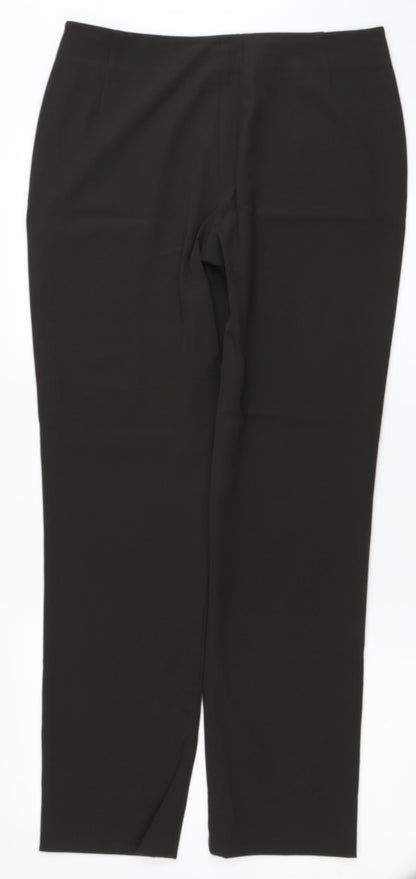 Strenesse Womens Brown Nylon Dress Pants Trousers Size 14 L30 in Regular Zip