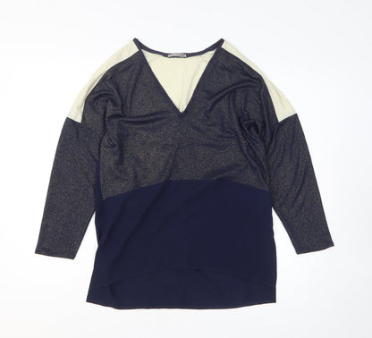 Womens UK Size S Zara Blue Basic T-Shirt