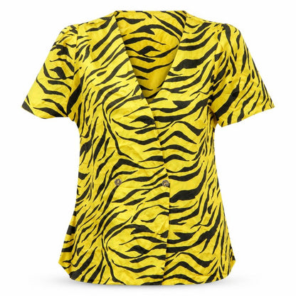 Womens UK Size 10 River Island Yellow Basic Button-Up