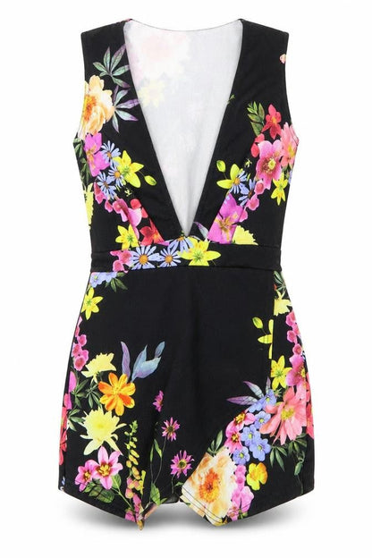 Womens UK Size 8 Boohoo One-Piece Black Romper