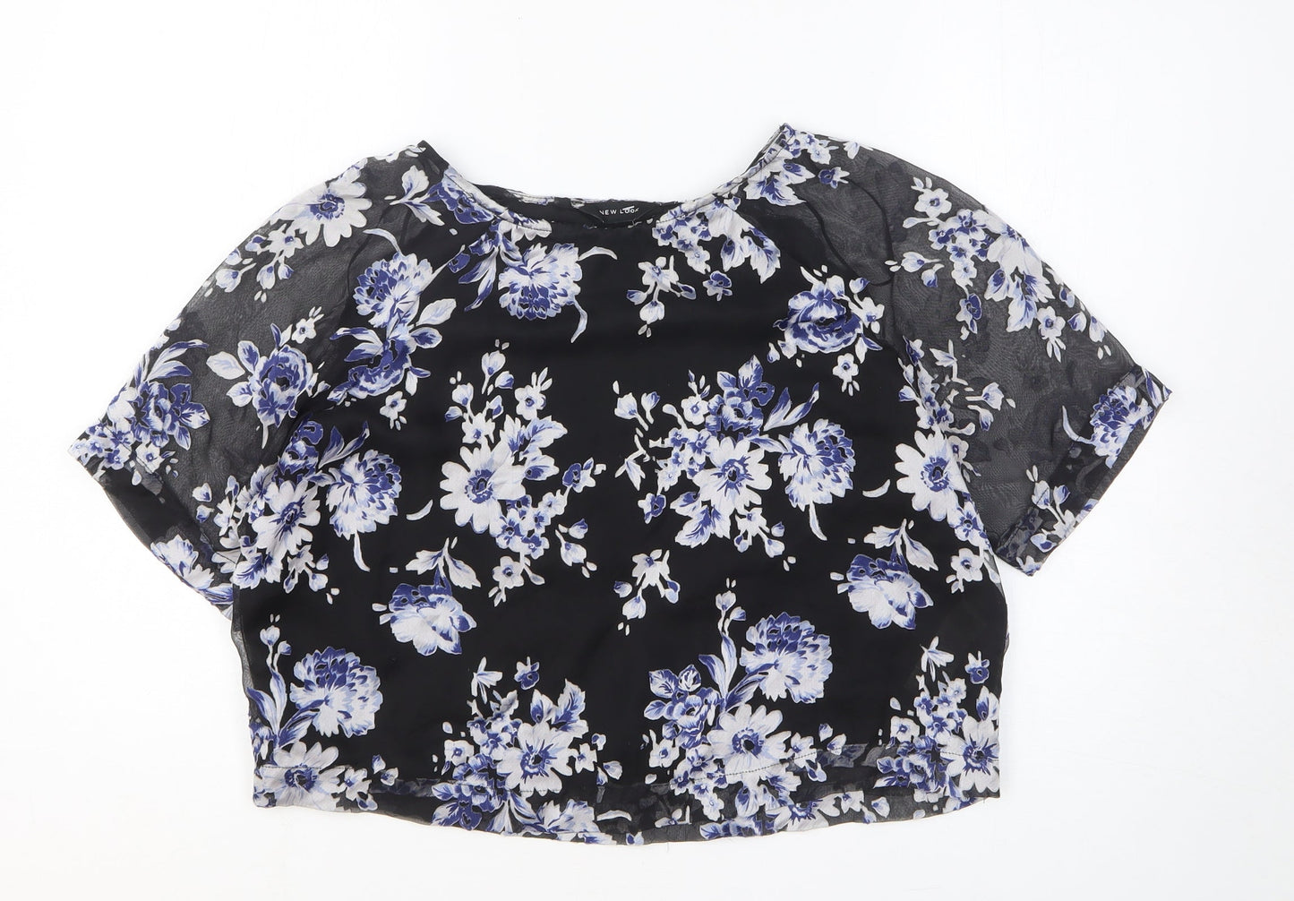 Womens UK Size 10 New Look Black Basic T-Shirt