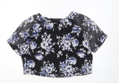 Womens UK Size 10 New Look Black Basic T-Shirt