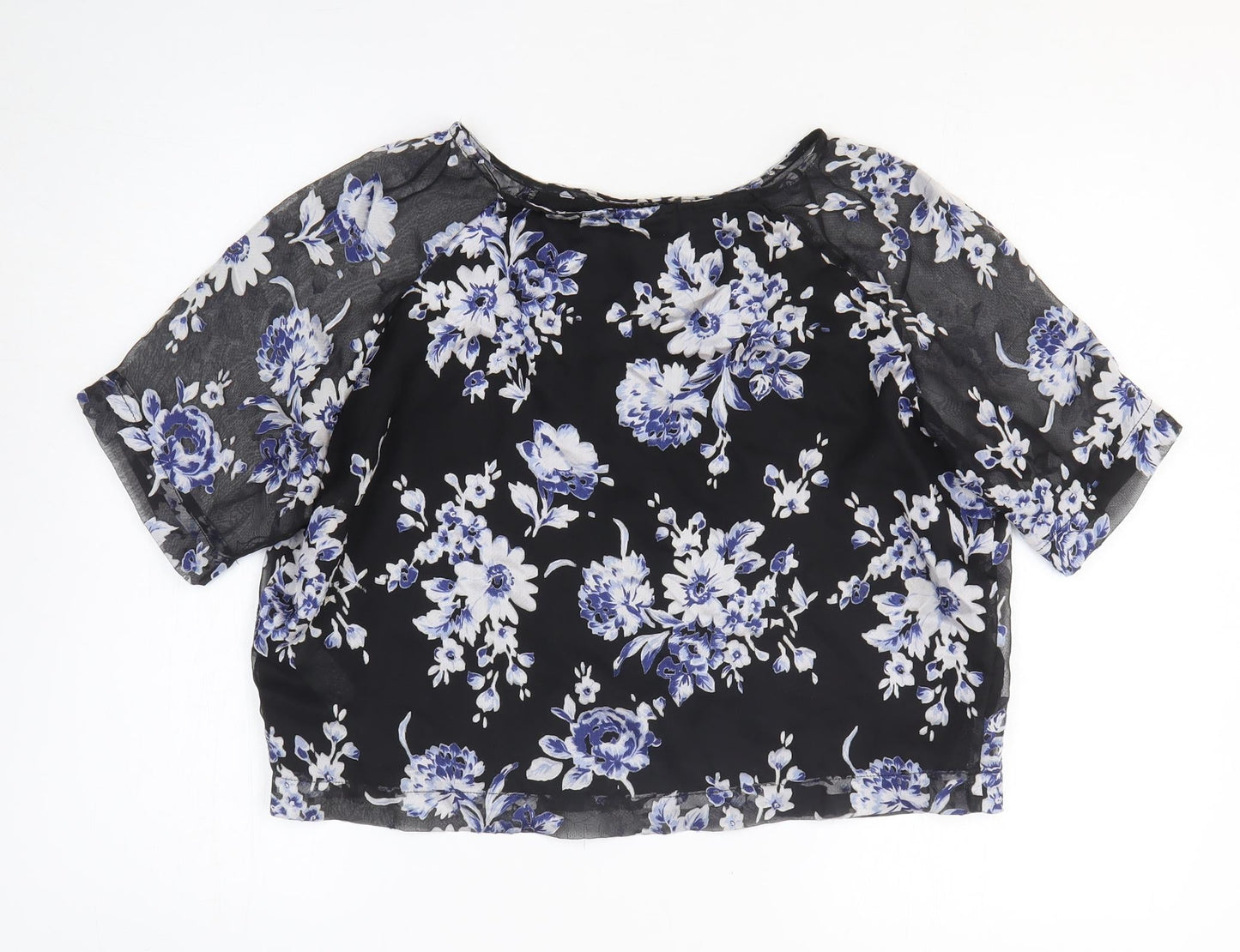 Womens UK Size 10 New Look Black Basic T-Shirt