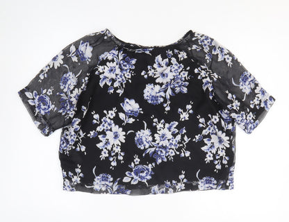 Womens UK Size 10 New Look Black Basic T-Shirt