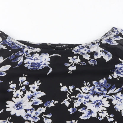 Womens UK Size 10 New Look Black Basic T-Shirt