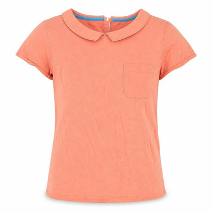 Johnnie B Girls Orange Cotton Basic T-Shirt Size 13-14 Years Collared Pullover