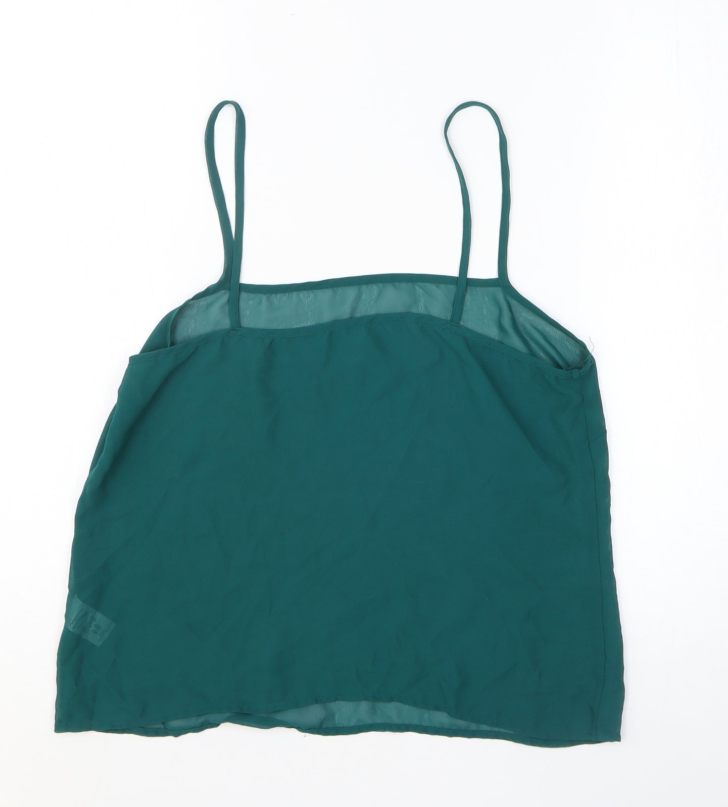 TU Womens Green Polyester Camisole Tank Size 12 Square Neck