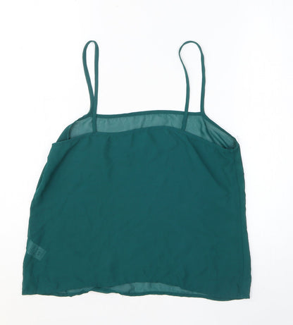 TU Womens Green Polyester Camisole Tank Size 12 Square Neck