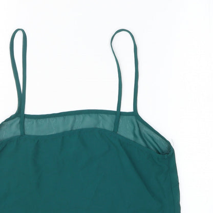 TU Womens Green Polyester Camisole Tank Size 12 Square Neck