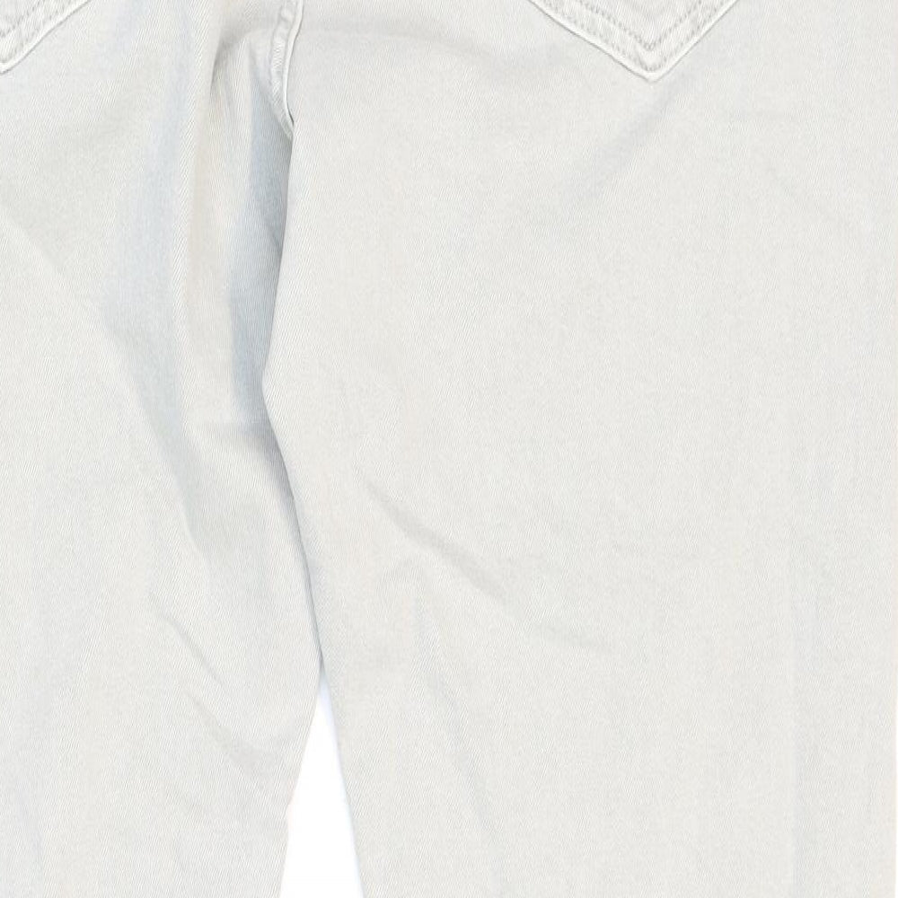 Marks and Spencer Mens Grey Cotton Skinny Jeans Size 40 in L33 in Regular Zip