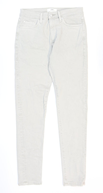 Marks and Spencer Mens Grey Lyocell Skinny Jeans Size 30 in L33 in Regular Zip