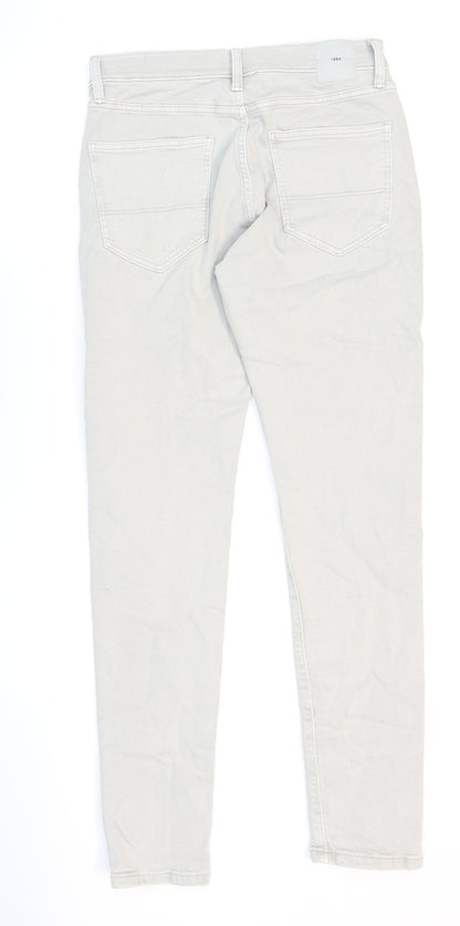 Marks and Spencer Mens Grey Lyocell Skinny Jeans Size 30 in L33 in Regular Zip