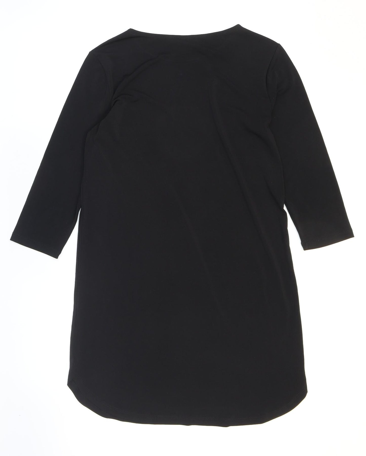 H&M Womens Black Polyester Shift Size XS Boat Neck Pullover