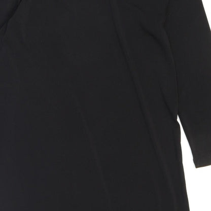 H&M Womens Black Polyester Shift Size XS Boat Neck Pullover