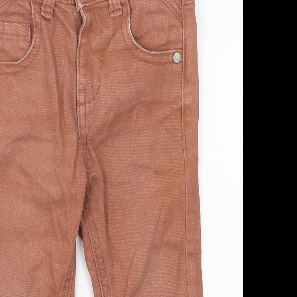 Urban Baby Brown 100% Cotton Capri Jeans Size 12-18 Months Zip