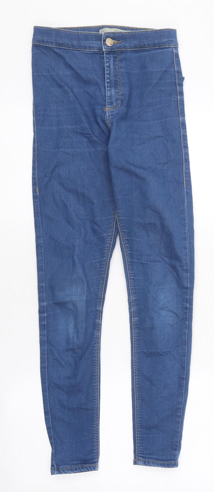 Topshop Womens Blue 100% Cotton Skinny Jeans Size 26 in L30 in Extra-Slim Button