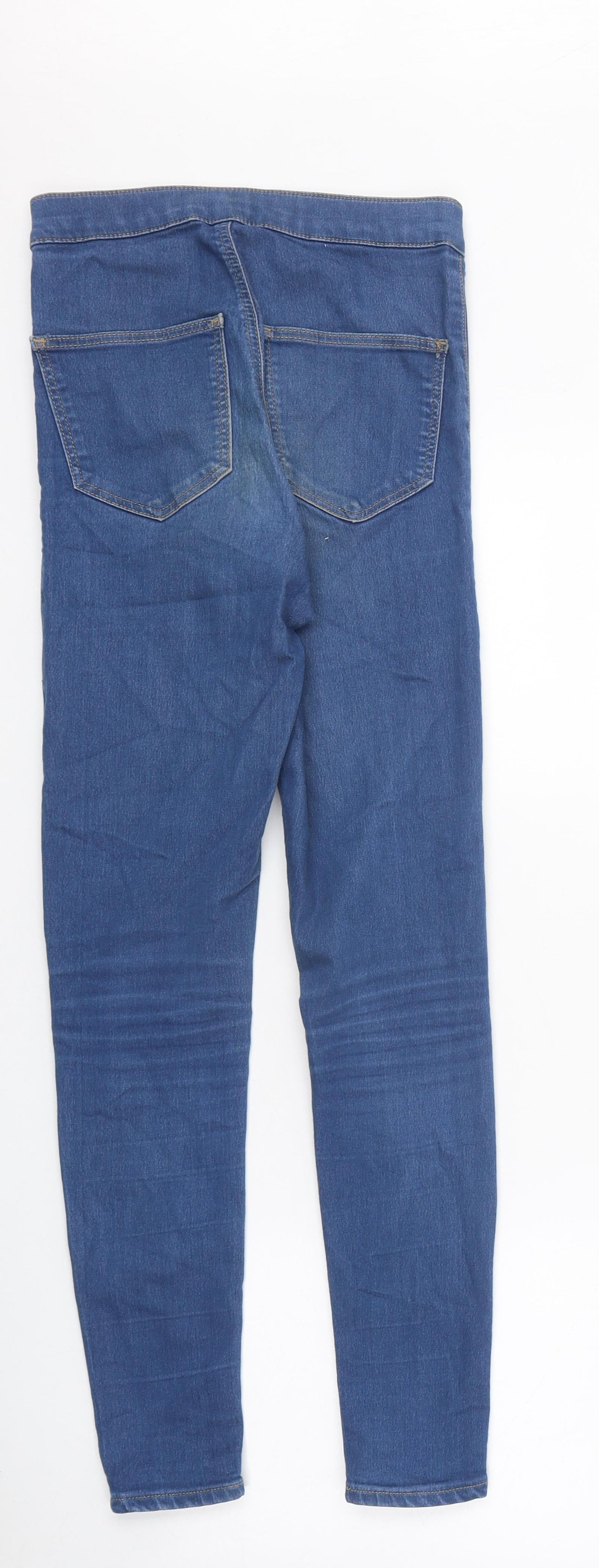 Topshop Womens Blue 100% Cotton Skinny Jeans Size 26 in L30 in Extra-Slim Button