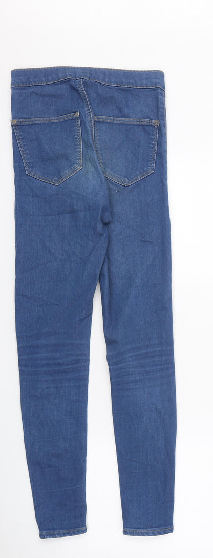 Topshop Womens Blue 100% Cotton Skinny Jeans Size 26 in L30 in Extra-Slim Button