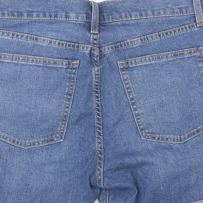 Gap Mens Blue Cotton Biker Shorts Size 28 in L10 in Regular Zip