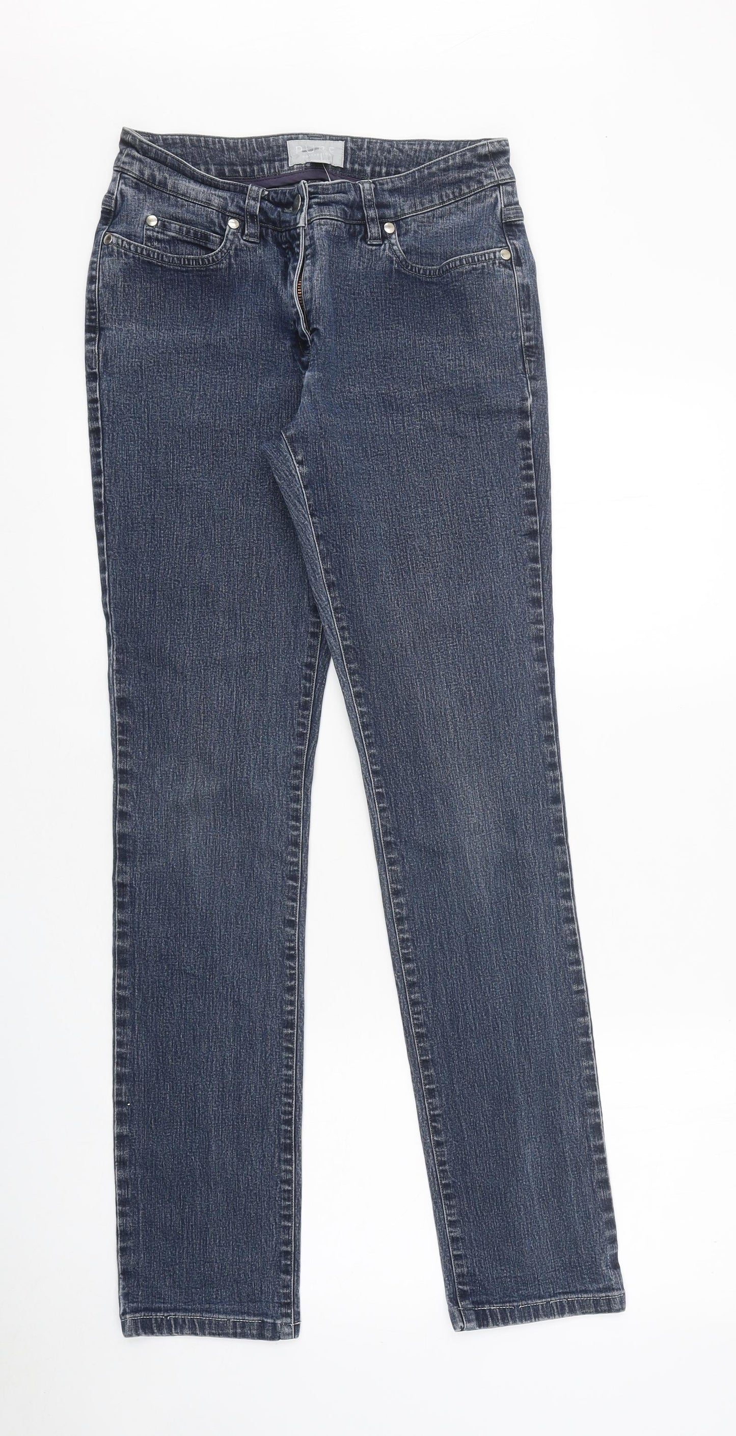 Pure Womens Blue 100% Cotton Straight Jeans Size 8 L30 in Regular Zip