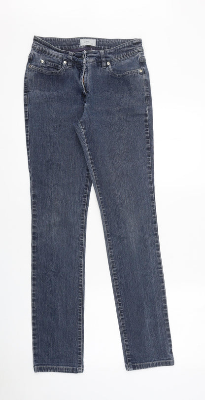 Pure Womens Blue 100% Cotton Straight Jeans Size 8 L30 in Regular Zip