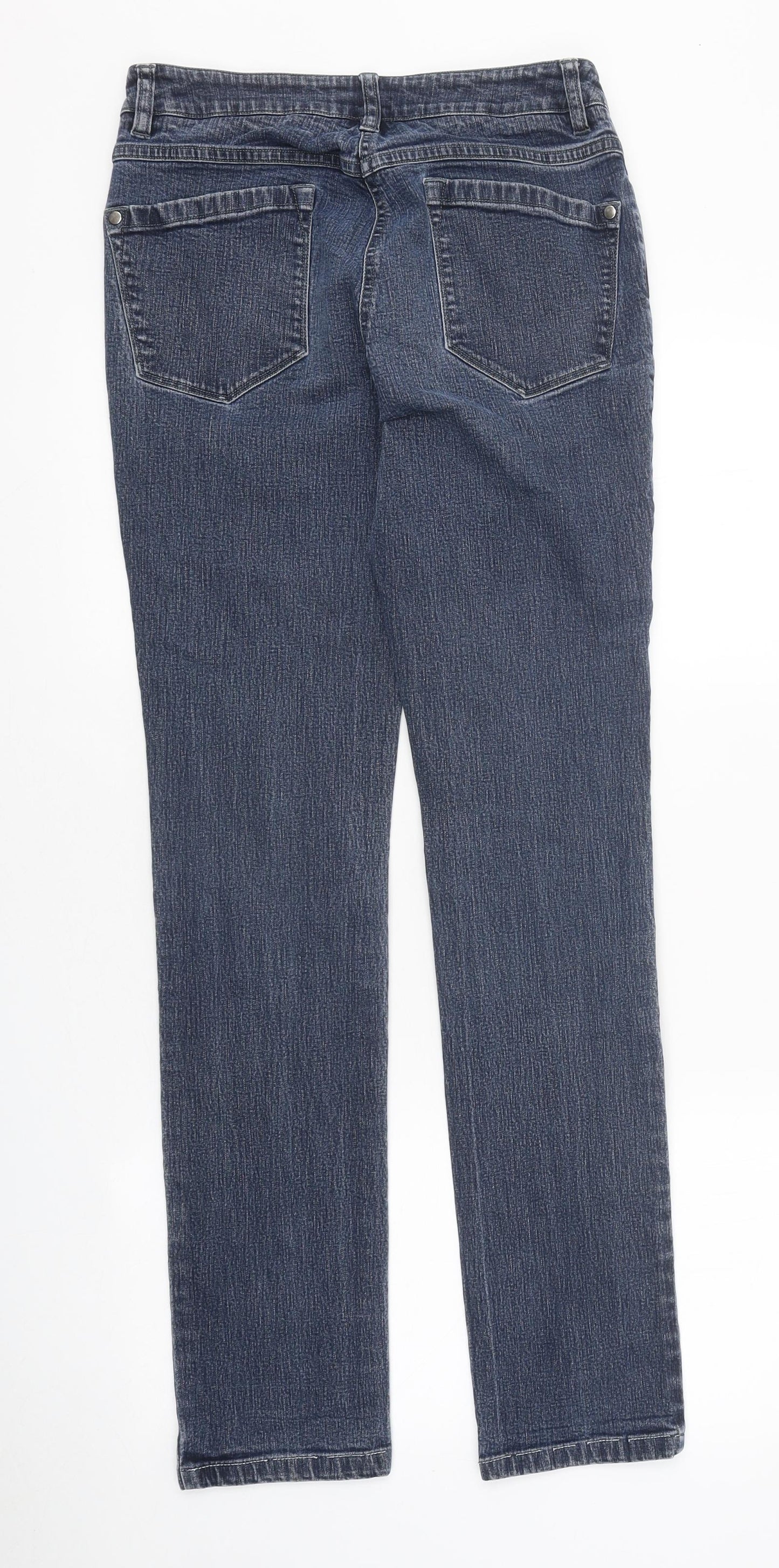 Pure Womens Blue 100% Cotton Straight Jeans Size 8 L30 in Regular Zip