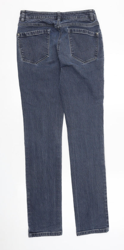 Pure Womens Blue 100% Cotton Straight Jeans Size 8 L30 in Regular Zip