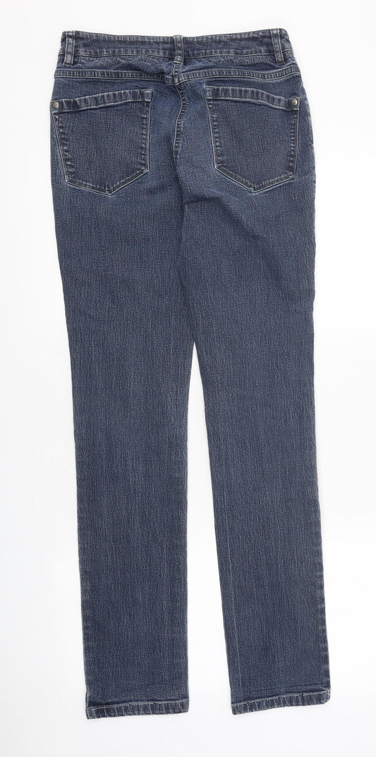 Pure Womens Blue 100% Cotton Straight Jeans Size 8 L30 in Regular Zip