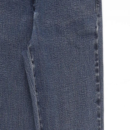 Pure Womens Blue 100% Cotton Straight Jeans Size 8 L30 in Regular Zip