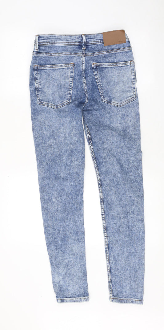 Primark Womens Blue 100% Cotton Skinny Jeans Size 30 in L30 in Regular Zip