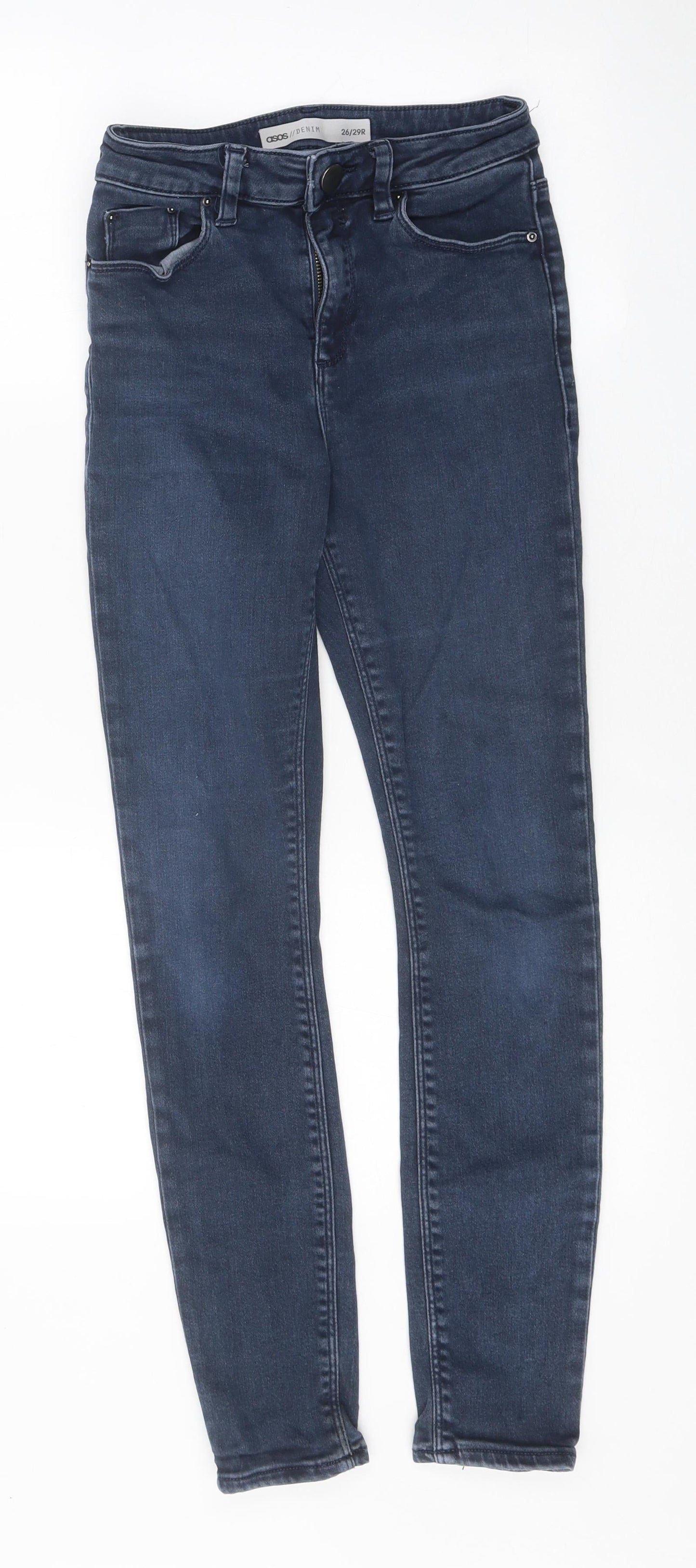 ASOS Womens Blue 100% Cotton Skinny Jeans Size 26 in L29 in Regular Zip