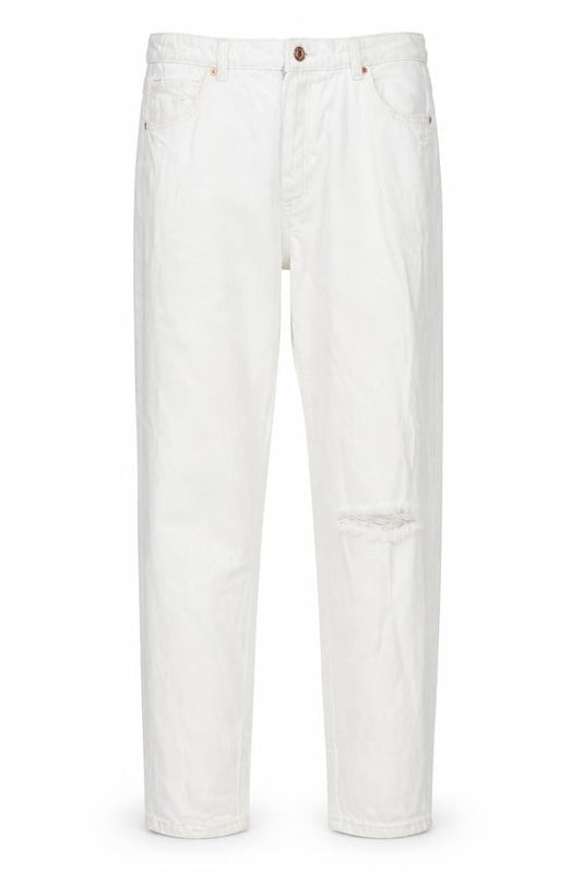 Womens UK Size 10 Bershka Regular Fit Straight White Jeans