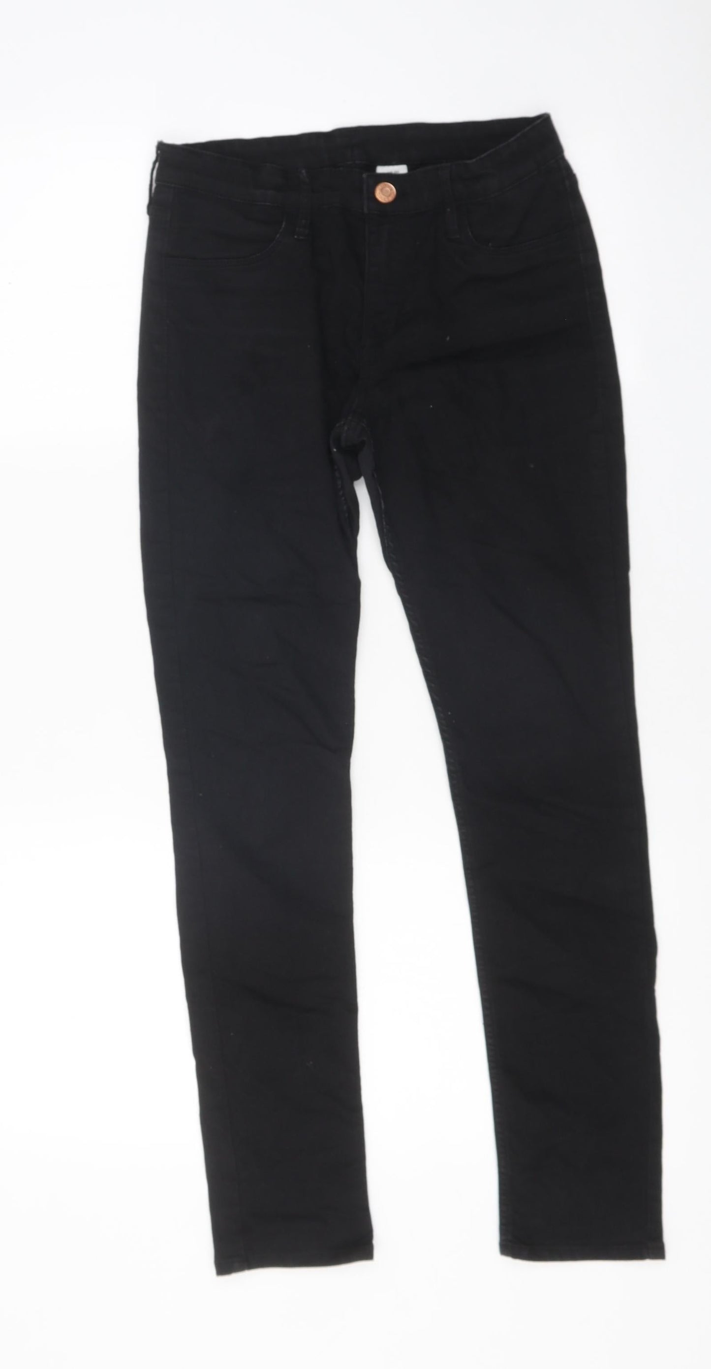 Womens UK Size 12 H&M Regular Fit Skinny Black Jeans