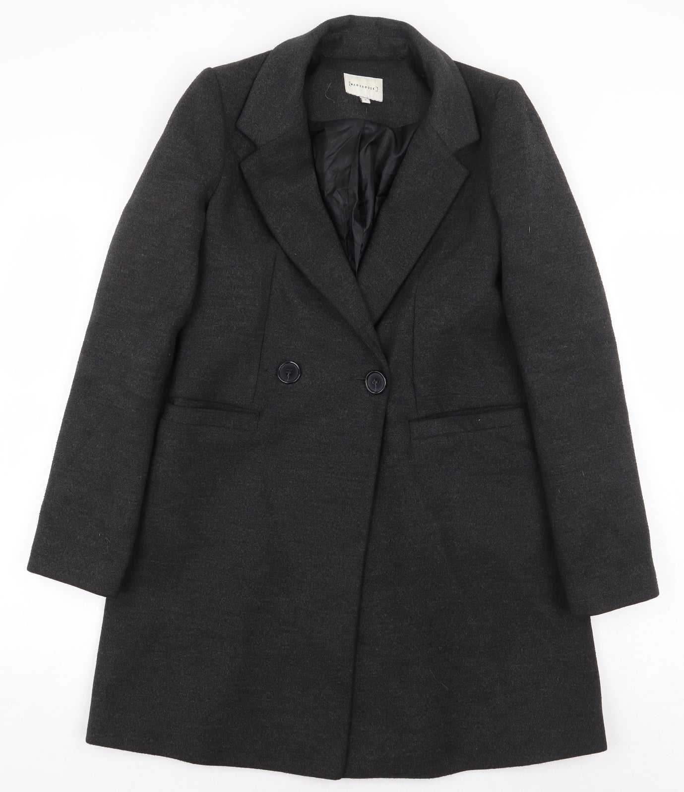Womens UK Size 6 Warehouse Grey Pea Coat