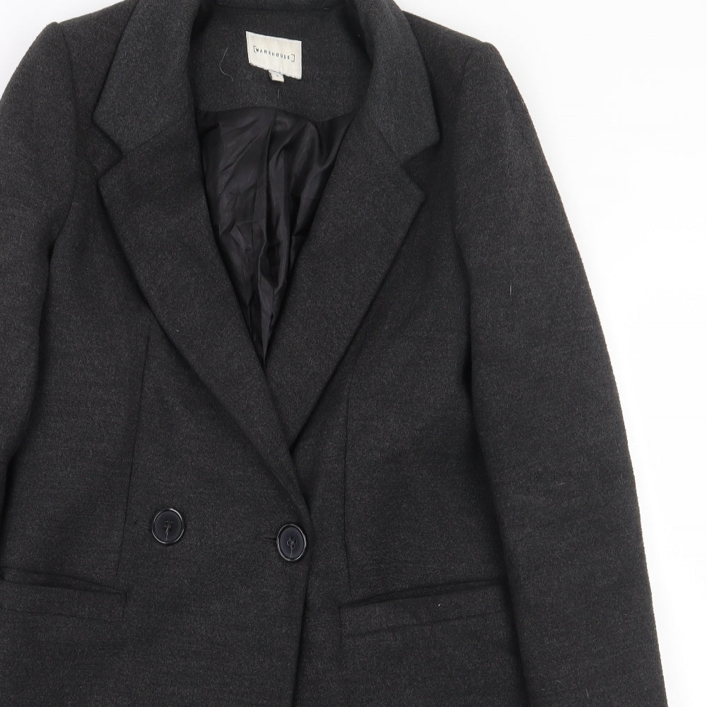 Womens UK Size 6 Warehouse Grey Pea Coat