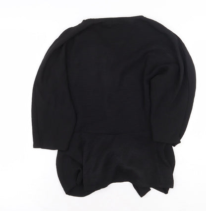 Primark Womens Black Polyester Basic Button-Up Size 8 V-Neck