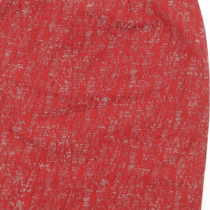 Fenn Wright Manson Womens Red Geometric Viscose Straight & Pencil Skirt Size M Zip