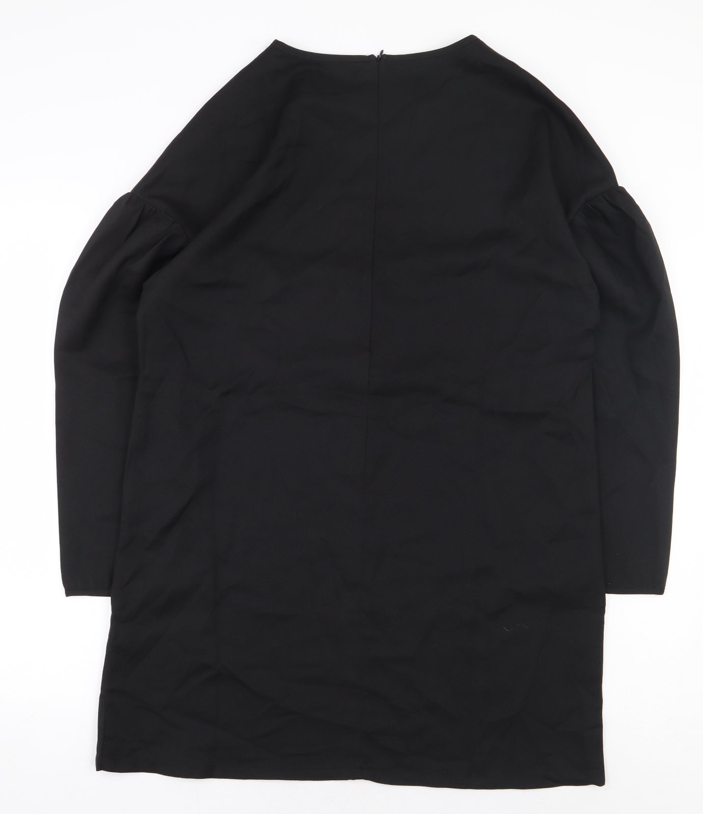 Boohoo Womens Black Polyester A-Line Size 12 Boat Neck Zip