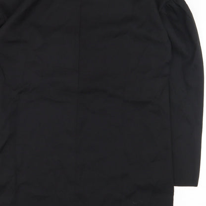 Boohoo Womens Black Polyester A-Line Size 12 Boat Neck Zip