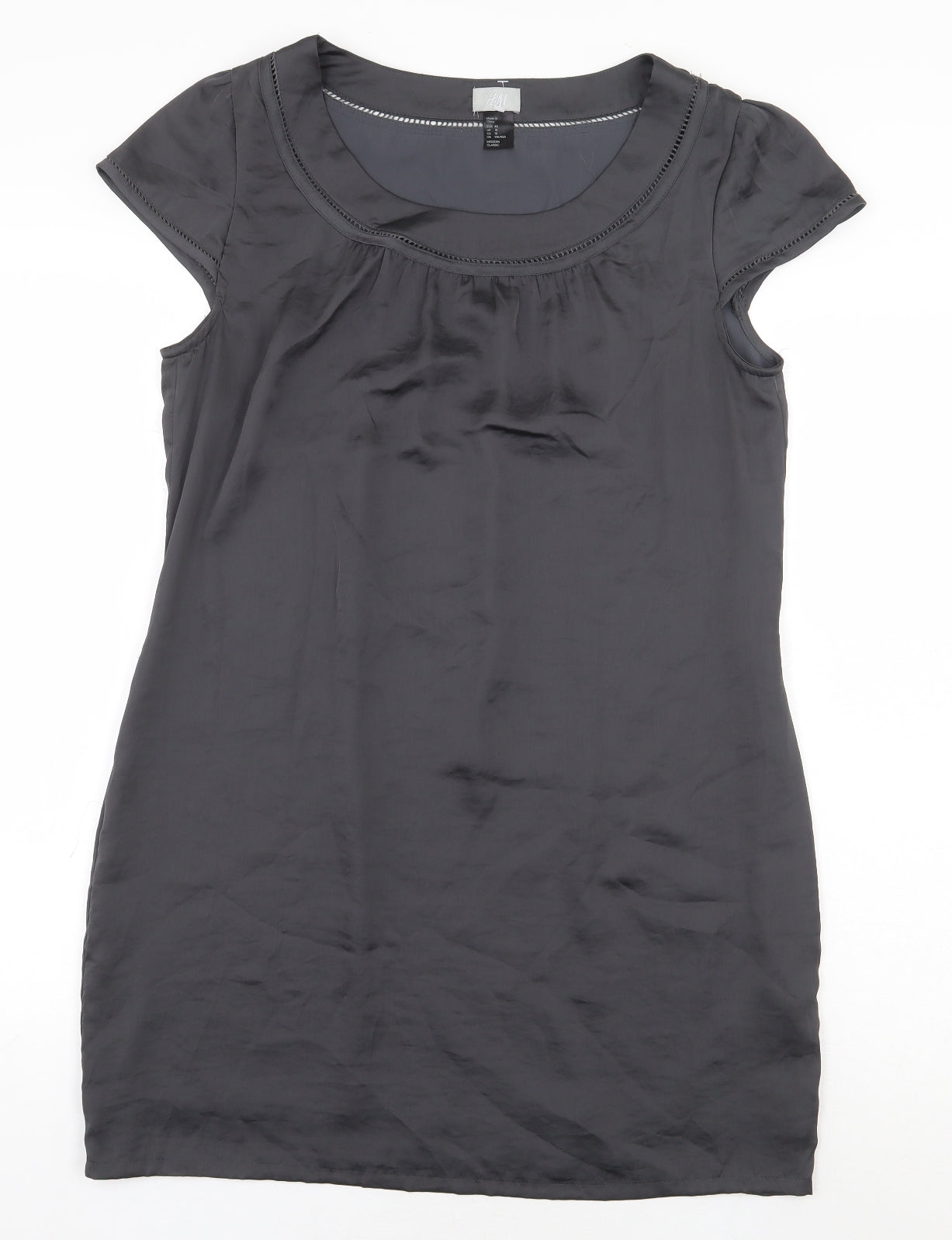 Womens UK Size 12 H&M Grey Basic Blouse